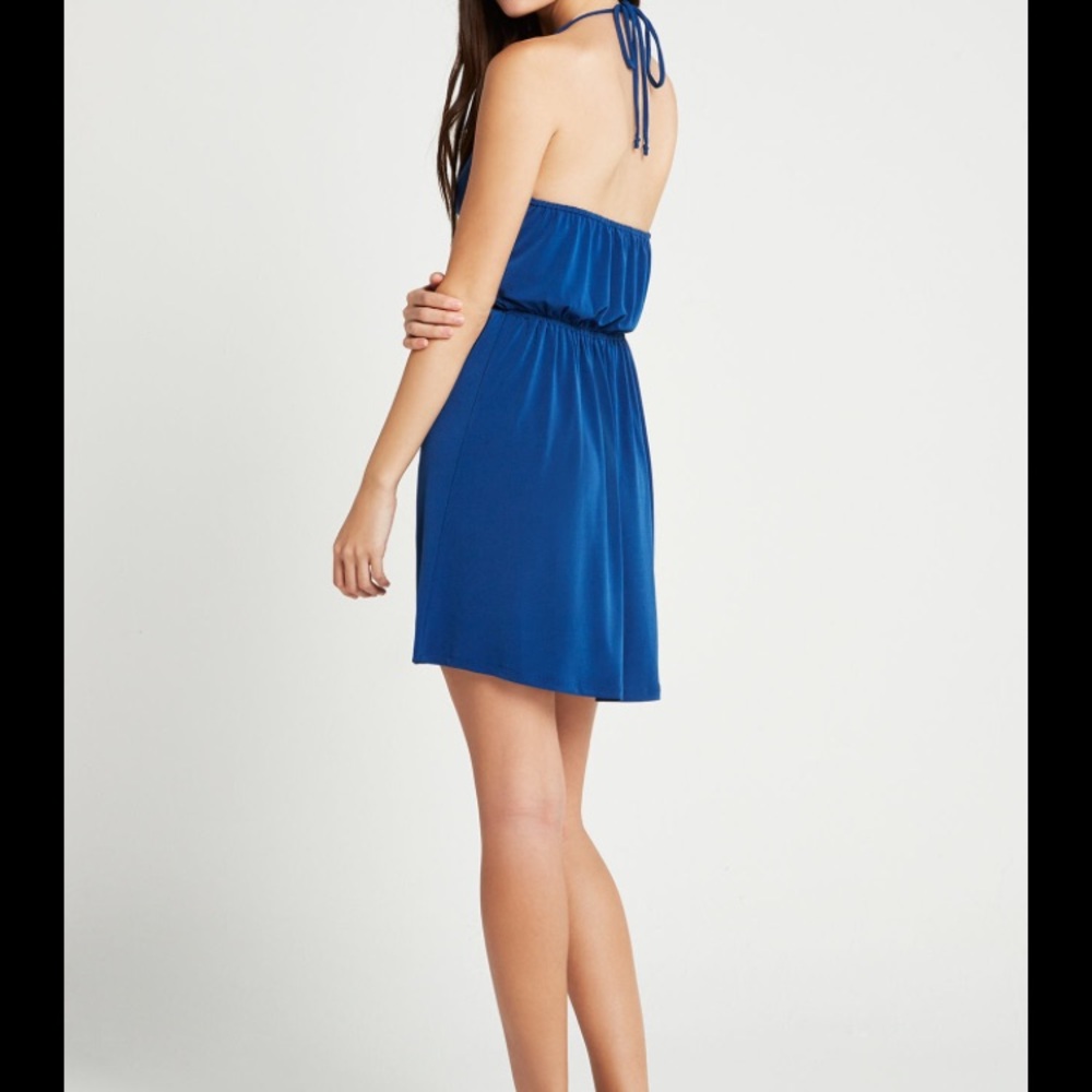 BCBGeneration Royal Blue Backless V-Neck Skater Dress - Picture 3 of 4